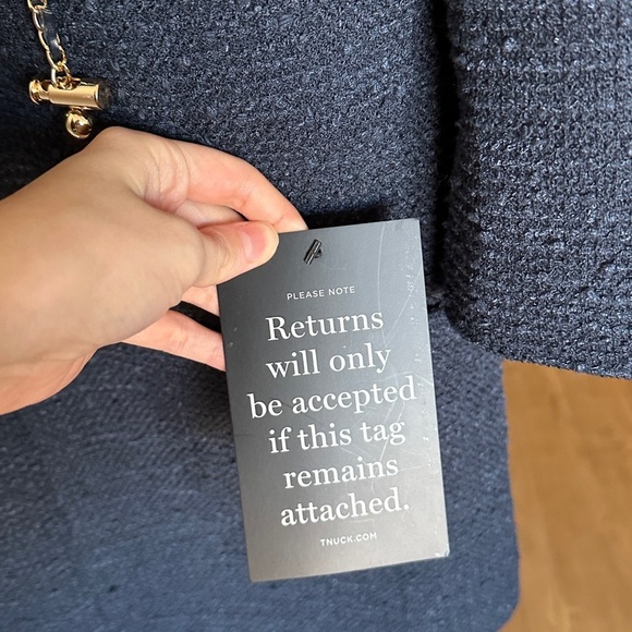 Tuckernuck Navy Tie Tweed Kelly Dress, Navy Blue Boxy Dress, Size Medium - Picture 14 of 16